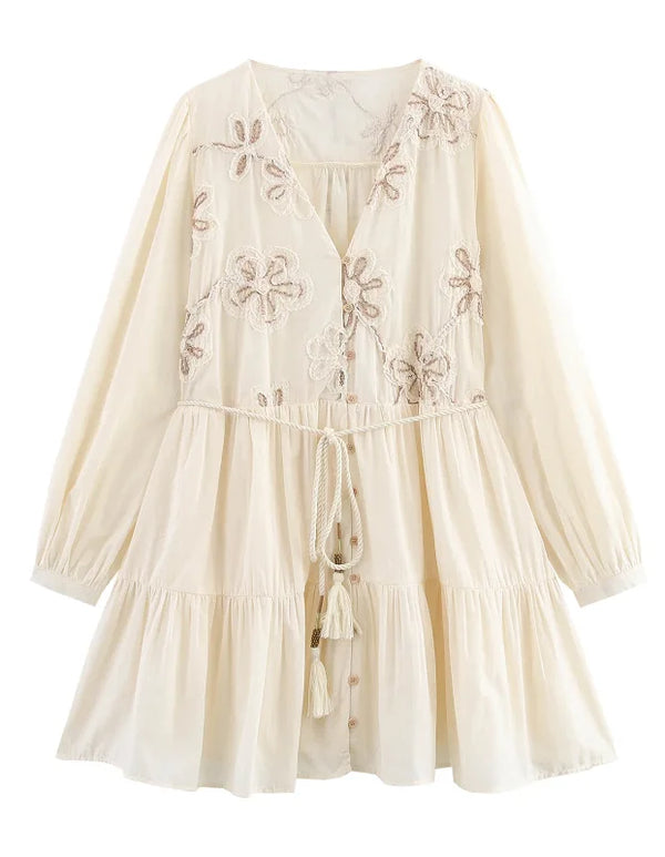 TRAF Women's Elegant Party Dresses 2025 Spring Long Sleeve Short Dresses Fashion Casual New Y2k Floral Mini Dresses Vestidos