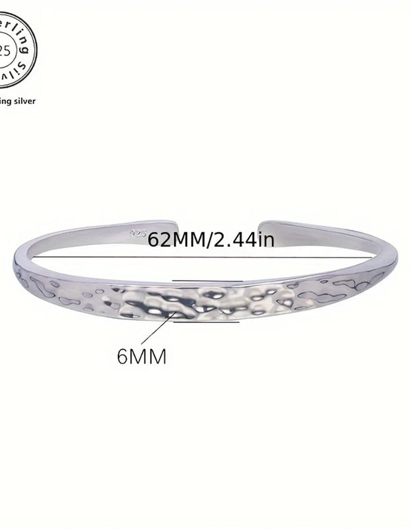 925 sterling silver Bracelets for Women and Men Hand Crafted Hammered Cuff Bangle Bracelet Rock Punk Gift Fine Jewelry USA Stock