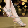 Summer High Heel Sandals Women's New Bohemian Diamond Inlaid Buckle Stiletto Shoes Elegant Fashion Roman Beach Shoes