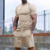Men'S Summer New Sports Tights Shorts Suit Men'S Running Gym Wear Set Absorbent Breathable High-Quality Sport Casual Suit