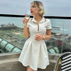 TRAF Women's Y2k Party Dresses 2025 Spring Summer Short Sleeve Mini Dresses Fashion Casual Elegant Mini Dresses Vestidos