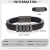 Personalized Engraving 2-5 Name Mens Leather Bracelet Customized Vintage Beaded Bracelets for Men Retro Jewelry Gift for Father