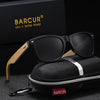 BARCUR Fashion Light Weight Wooden Women Polarized Sunglasses TAC Lens Bamboo Wood Foot Classic Square UV400 Men Sunglasses