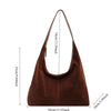 Fashion Commuter Women Shoulder Bag New Retro Maillard Style Armpit Dumpling Bag Luxury Faux Suede Large Capacity Tote Bag
