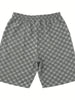 Men's Summer Jacquard Plaid Short-Sleeve T-Shirt And Loose Straight-Leg Casual Shorts Set