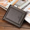 Men's PU Leather Short Wallet, Multi-card Billfold Card License Case Business Wallet with Removable Card Holder