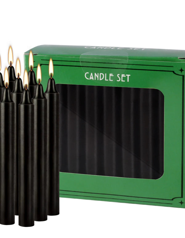 Black 40 Pcs 4Inch Rod Wax, Drip-Free, Smoke-Free, Fragrance-Free, Home Dinner Candles, Hand-Pulled, High-Quality, Suitable for Church, Family, Wedding, Party, Seasonal Celebrations, Emergency Situations and Home Decoration,