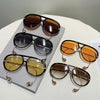 Oversized Pilot Sunglasses 2025 New in Fashion Double Bridge Gradient Shades Women Trendy Luxury Brand Design Sun Glasses UV400