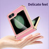 Cowhide Leather Phone Case for Samsung Galaxy Z Flip6 Flip5 Flip 6 5 ZFlip5 Luxury Hinge Protection Cover with Tempered Glass
