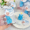 10/20 Sets Pink/Blue Bear Shaped Candles, with Thank You Card and Organza Bag, Suitable for Baby Shower, Gender Reveal Party ﻿