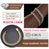 Fine Jewelry VVS1 D Color Moissanite Cuban Chain Bracelet For Men Luxury S925 Silver Bracelet For Men Hip Hop Jewelry