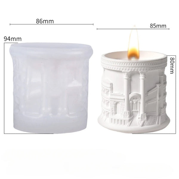Roman Embossed Silicone Mould DIY Aroma Candle Cement Plaster Cups - Reusable Durable Mold Long-Lasting Fragrance Craft Design