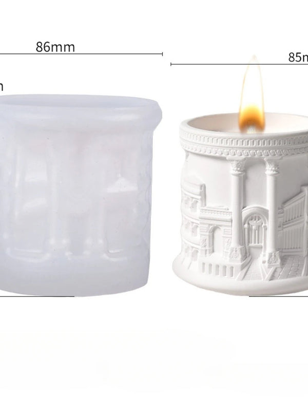 Roman Embossed Silicone Mould DIY Aroma Candle Cement Plaster Cups - Reusable Durable Mold Long-Lasting Fragrance Craft Design