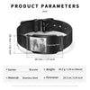 Personalized Mens Photo Bracelet Custom Watchband Wristband Bracelets Black Jewelry Gifts for Grandpa Father Husband Son