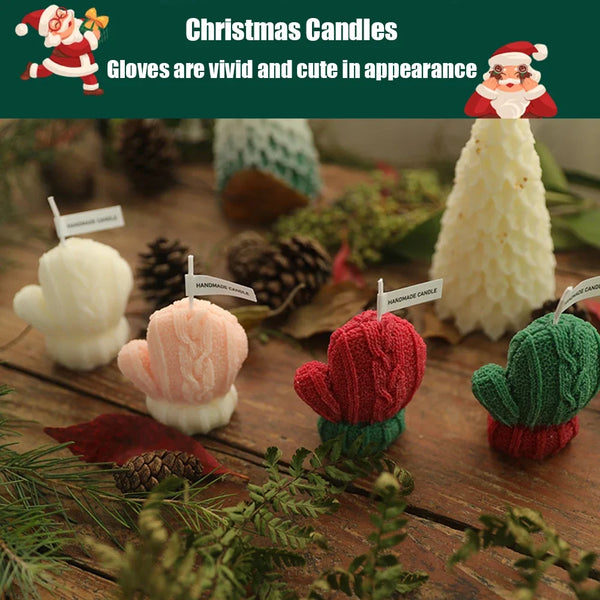 Candles,Christmas 3D Woolen Gloves Candles Soy Wax White Aromatic Aromatherapy Candles Party Guest Souvenirs Home  Birthday Gift