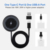 2-in-1 Magnetic Wireless Charger For iPhone 16 15 14 13 12 Pro Max USB Type C Fast Charger Phone Fast Charging Cable Accessories