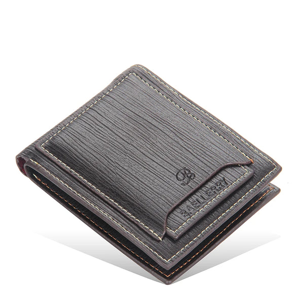 Men's PU Leather Short Wallet, Multi-card Billfold Card License Case Business Wallet with Removable Card Holder