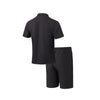 Casual Men s Summer Set Stylish Short Sleeve Button Up Shirt and Comfortable Elastic Waist Shorts in Solid Colors for Beach