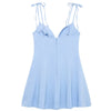 TRAF Women's Blue Slip Dress Summer 2025 Woman Elegant Butterfly Corset Resort Short Dresses Bow Sleeveless Backless Vestido 066