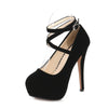 Summer Temperament New European American Fashion Cross-Stretched Large-Size High Heels Women's Nightclub Women's Shoes Elegant